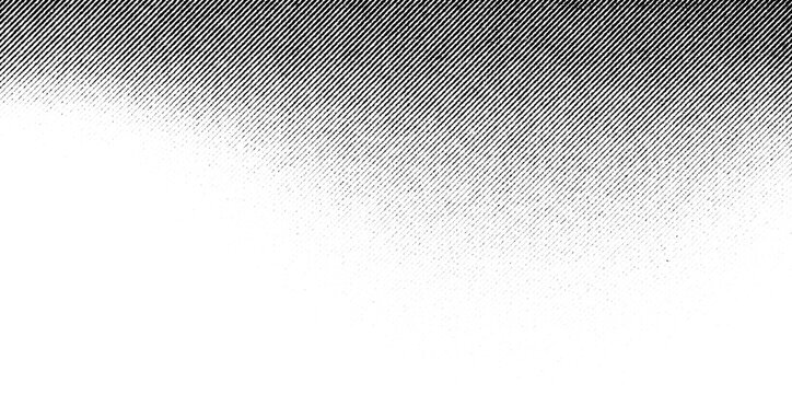 Diagonal halftone gradient with fine smooth lines and a clean, soft fade from dark to light on a transparent background.