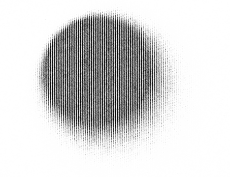 Circular halftone texture made of vertical lines with a soft gradient fade, creating a shaded tone pattern on a transparent background. - Powered by Adobe