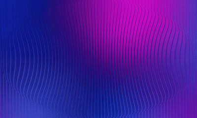 Abstract 3D Purple and Blue Ellipsoid with Wavy Vertical Ribbed Texture and Grainy Gradient