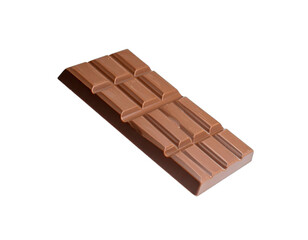 A digitally rendered chocolate bar, rectangular, with segmented sections on a black backdrop