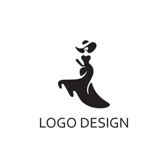 simple black woman fashion for logo design