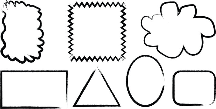 Geometric shapes and silhouette outline examples