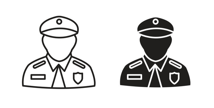 Police icons. EPS 10. Graphic icon vector designs
