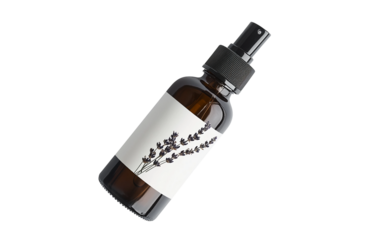 Premium pillow mist with natural essential oils created for stress relief, soothing bedtime routines, and aromatherapy isolated on transparent background PNG