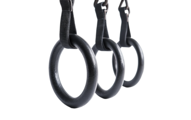 High quality bodyweight exercise rings created for calisthenics, stability, and functional strength training isolated on transparent background PNG