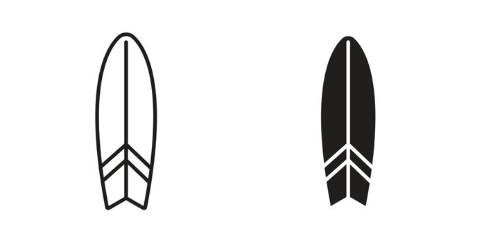 Surf board icons. EPS 10. Graphic icon vector designs