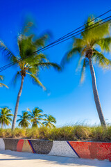 Colorful mural tile wall at Smathers Beach Key West Florida