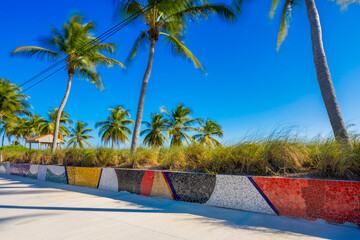 Colorful mural tile wall at Smathers Beach Key West Florida