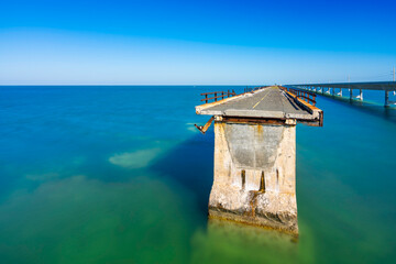 Old Seven Mile Bridge Florida Keys. Long exposure