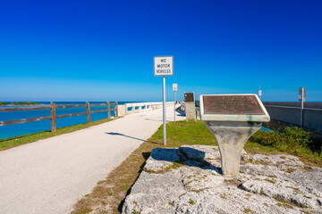 Seven Mile Bridge information plaque photographed in 2025