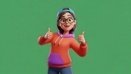 Influencer Giving Thumbs Up Gesture