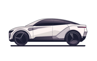 High tech electric vehicle featuring sleek design and innovative features perfect for sustainable mobility and city driving isolated on transparent background PNG