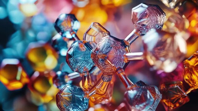 High-magnification of colorful crystals