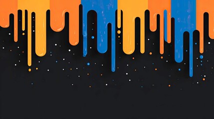 Colorful dripping paint abstract art on a dark background