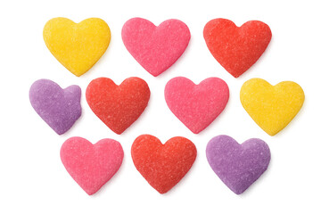 Fototapeta premium Colorful heart shaped candies for valentine's day