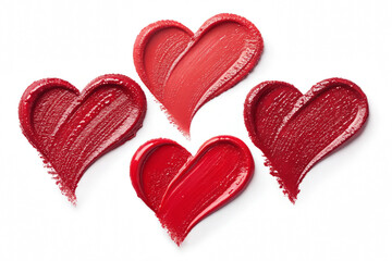 Hearts drawn with red lipstick