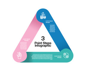 Infographic Venn diagram chart template for business 3 circle triangle parts options, presentation with venn diagram elements vector illustration. vector editable 