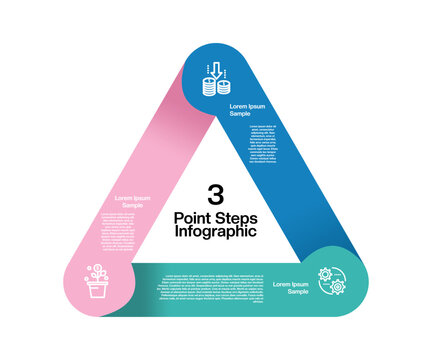 Infographic Venn diagram chart template for business 3 circle triangle parts options, presentation with venn diagram elements vector illustration. vector editable 