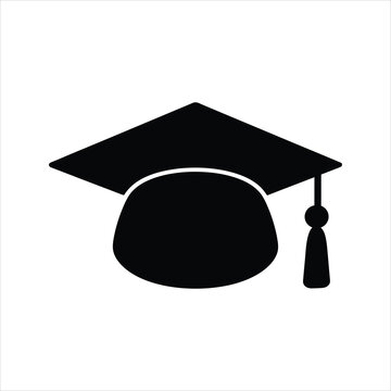 Graduation Cap Icon &ndash; Vector Silhouette of Academic Mortarboard