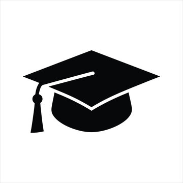 Graduation Cap Icon &ndash; Vector Silhouette of Academic Mortarboard