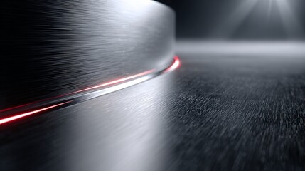 Futuristic high tech metallic surface with dynamic glowing red streaks futuristic and sci fi wallpaper background