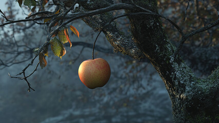 apple fruit food hanging on the tree 