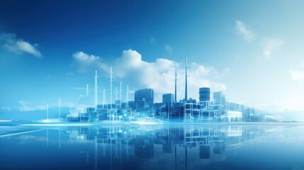 Obraz premium factory use clean energy, industrial, factory, pollution, technology, environment, energy, gas, chimney, plant, chemical, manufacturing, engineering, fuel, petrochemical