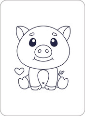 Fototapeta premium Cute Animals Coloring and Activity Pages for Kids