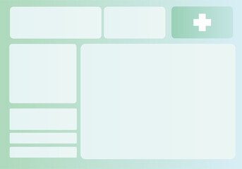 Minimalist healthcare and medical graphic with subtle blue and green gradients, suitable for medical websites and presentations