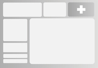 Fototapeta premium Clean and Minimalist grey Healthcare Interface Design with Plus Icon for Medical Services and Information
