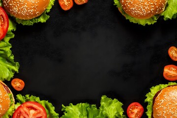 Gourmet Burger Ingredients: Cropped and Minimalist Menu Design