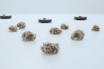 Robot Vacuum Cluster: Clean Lines, Cropped Edges, Empty Space