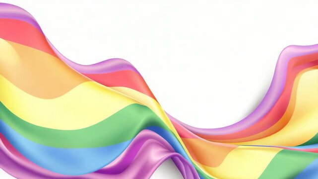 Multicolored wave with a gradient of hues flowing in soft curves.