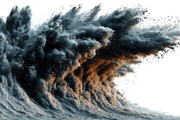 Power of the Wave: A dramatic moment captured as a massive wave surges forward, its crest breaking into a spectacular display of raw, untamed power.