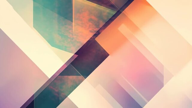 Abstract geometric composition with overlapping shapes and vibrant colors