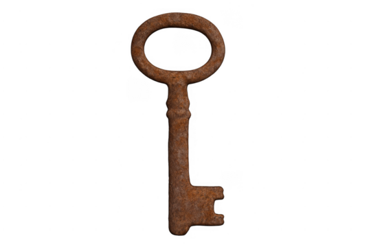 Rusty vintage skeleton key unlocking secrets and security concept - Powered by Adobe