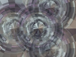 A pattern of circles in various shades of gray and purple