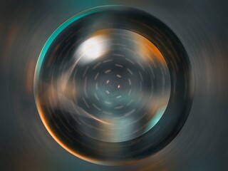 A blurry image of a round object with a dark blue background