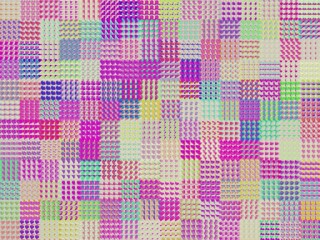 A colorful patchwork quilt with a variety of colors and patterns