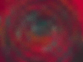 A red background with a blue and green swirl