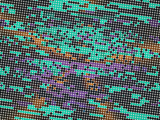 A colorful pattern of squares and circles