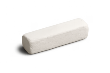 White chalk stick on transparent background, education tool