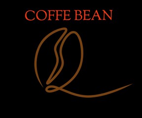 Coffe bean logo vector,bean coffe logo image,coffe bean design logo,coffe bean logo design template and background 