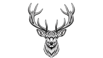 Majestic deer head illustration