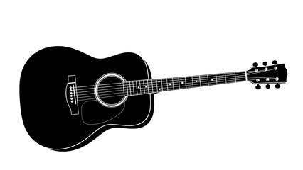 Black acoustic guitar silhouette