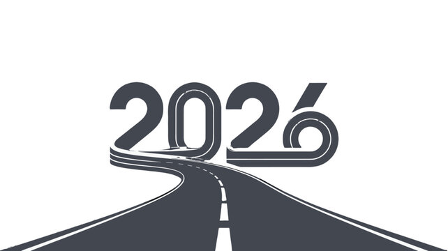 Road leading into the future with 2026 text.