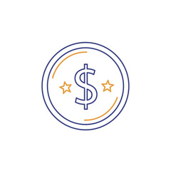 Obraz premium Financial Growth Concept Illustration Featuring Dollar Sign and Stars