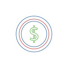 Obraz premium Financial Growth Concept with Dollar Sign and Target Circles Illustration