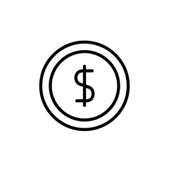 Obraz premium Minimalist Dollar Coin Icon for Financial and Economy Concepts
