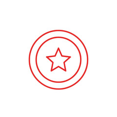 Minimalist Line Art Illustration of a Star Badge or Medal for Recognition Concept